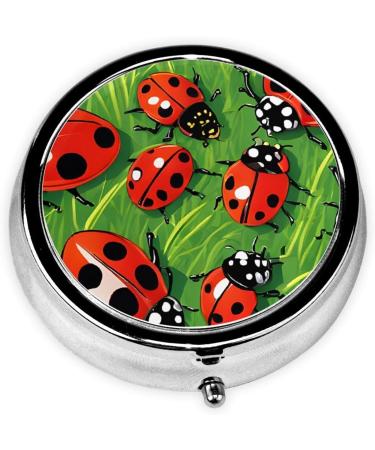 Red Ladybug Mini Pill Box - 3 Compartment Travel Organizer | Portable Medicine Case for Home & Office - Buy Online on GoSupps.com