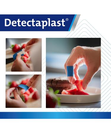 DetectaPlast Waterproof Elastic Pflasters - Blue 50x72mm Detectable First Aid for Gastronomy - 50 Pieces - Buy Online on GoSupps.com
