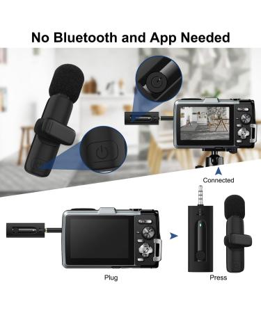 HMKCH Wireless Lavalier Microphone for DSLR Camera/GoPro - Professional Cordless Clip On Lapel Mic for Video Recording, YouTube, Vlog, Interview, Podcast - Buy Online on GoSupps.com
