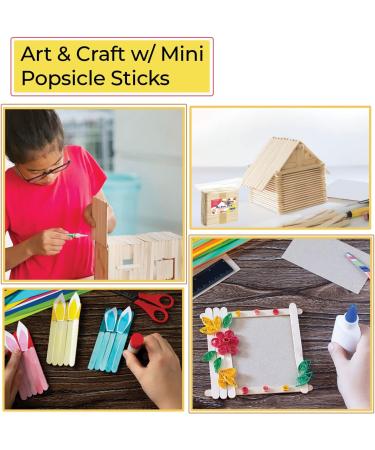 Apremont 300 Pcs Mini Natural Wooden Craft Sticks - 3.5 inch Ice Cream & Popsicle Sticks - Food Grade & Ideal for Crafting, Stirring, and DIY Kids Projects - Buy Online on GoSupps.com