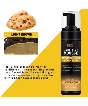 Lace Tint Melting Hair Mousse 6.8 fl oz - Natural Light Brown Lace Color for Women's Hair Wigs, Toupees, and Hairpieces - Buy Online on GoSupps.com