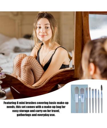 Makeup Brushes Eye Makeup Brush Set - 8 Professional Eyeshadow Eyebrow Blending Eyeliner Brushes for Powder Makeup blue + bag - Buy Online on GoSupps.com