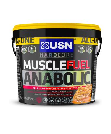 USN Muscle Fuel Anabolic Caramel Peanut 4KG Workout Boosting All in One Muscle Gain Protein Shake Powder Caramel Peanut 4 kg (Pack of 1)