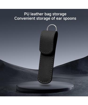 Stainless Steel Ear Picking Spoon Set - 6 Piece Safe Ear Wax Removal Tools with PU Leather Case for Kids Adults & Seniors (Black - Buy Online on GoSupps.com
