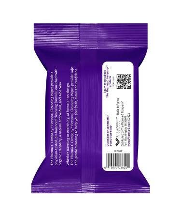 Pharma-C Personal Cleansing Wipes - 20 Feminine Intimate Hygiene Wipes with Cranberry & Aloe Vera | 99% Natural Origin - International Shipping - Buy Online on GoSupps.com