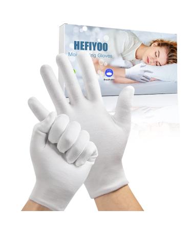 4 Pair Moisturising Gloves Cotton Gloves for Eczema & Dry Hands Stretchable Washable White Gloves for Men and Women 8 Count (Pack of 1)