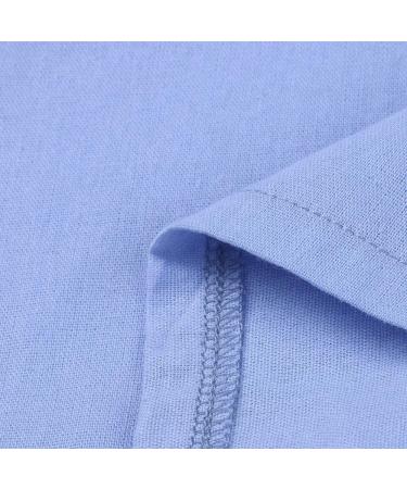 Women's Casual Cotton Linen Maxi Dress - Solid Long Sleeve Shift Dress with Side Split and Button Closure in Blue (X-Large) - Buy Online on GoSupps.com