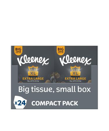 Kleenex Extra Large Tissues Compact Pack 24 Box Pack (1056 tissues total) White 1056 count (1 pack)