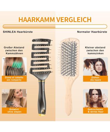 Shinlea Hair Brush - No-Pull Detangling Brush for All Hair Types | Perfect for Thick Long & Curly Hair - Ideal for Men Women & Children - Buy Online on GoSupps.com