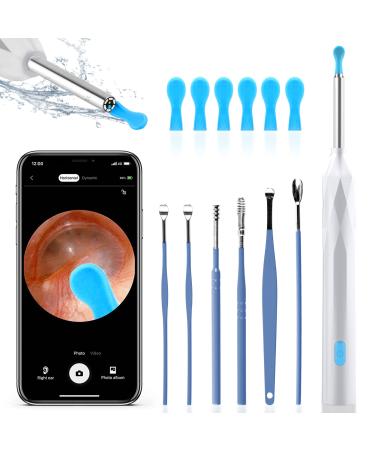 Ear Wax Removal Tool  1920P HD Ear Wax Removal with Camera  Soft Silicone Ear Scoop for Ear Cleaning  6 LED Lights  Compatible with iPhone  iPad  and Android(White)