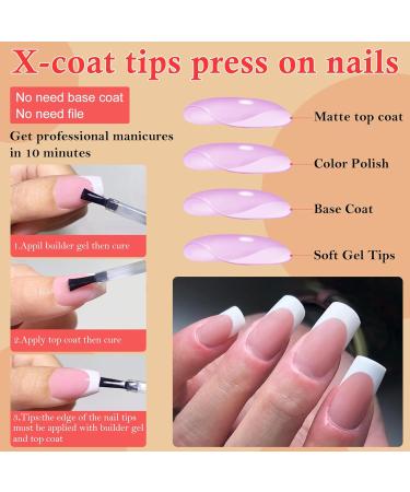 120pcs Black French Tip Press on Nails - Matte Nude Pink Medium Square Fake Nails for Women & Girls | Black Acrylic Artificial Nail Tips - Buy Online on GoSupps.com
