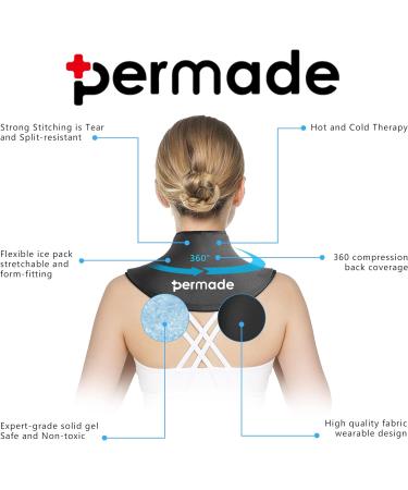 Reusable Neck & Shoulder Ice Pack - Hot & Cold Therapy Wrap for Injuries, Swelling, Bruises - Flexible Cold Compress for Muscle Pain Relief- Black - Buy Online on GoSupps.com