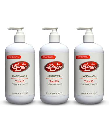 Lifebuoy Total 10 Hand Wash, 16.9 FL OZ (Pack of 3)