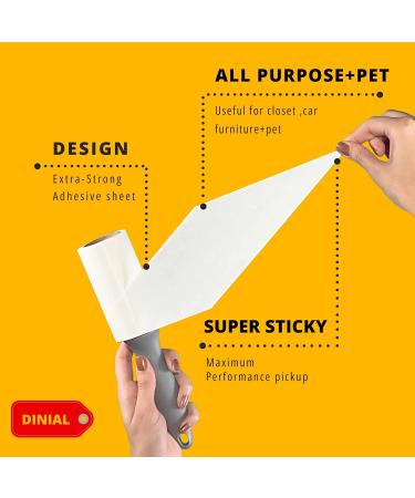 DINIAL Lint Roller Remover 100 Spiral Sticky Sheets with Extra 100 Sheets Refill (200 SHEETS IN TOTAL) For Removes Pet Fur Dust Dirt from Clothes Furniture Carpet Cars Floor & Dog Cat Hair. - Buy Online on GoSupps.com