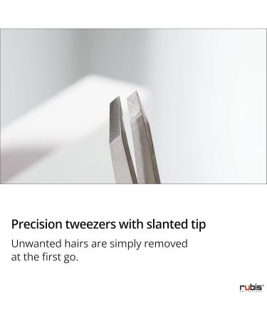Rubis Tweezers Blue - Slanted Fine and Pointed - Eyebrow Tweezers - Slanted Tip for Hair Removal - Professional Tweezers - Buy Online on GoSupps.com