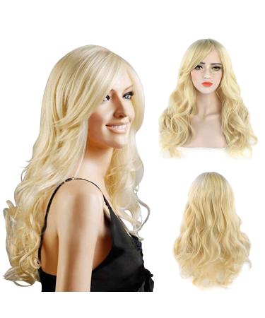 Discoball Light Blonde Wigs Long Blonde Wigs For Women Fashion Natural Full Long Curly Wig For Cosplay Party Wigs