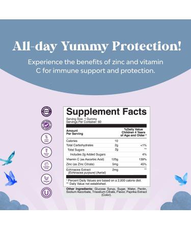 Kids Immunity Support Gummies - Vitamin C, Zinc, Echinacea | Vegan & Gluten-Free Chewable Supplement for Children - Buy Online on GoSupps.com