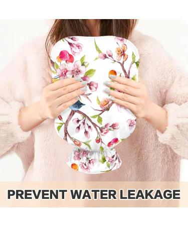 Buy BPA Free 2L Hot Water Bottle with Cherry Blossom Petals Cover - Ideal for Pain Relief & Cramps - Large Safe & Stylish - Buy Online on GoSupps.com