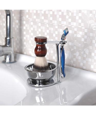 PerPro Deluxe Stainless Shave Razor Stand + Shaving Soap Bowl Set - Compatible with Gillette Fusion and Mach 3 Razors - Buy Online on GoSupps.com