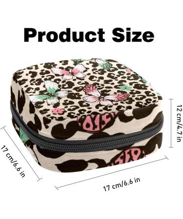 Butterfly Flower Leopard Print Portable Napkin Storage Bags for Women & Teens - Stylish Menstrual Cup & Nursing Holders - Buy Online on GoSupps.com