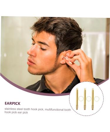 minkissy 3pcs Professional Ear Cleaning Kit Multipurpose Brass Tools for Earwax Removal Smooth Finish for Comfort for Daily Family Use and Travel Yellow - Buy Online on GoSupps.com