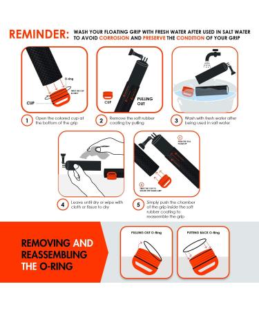 Waterproof Floating Hand Grip for GoPro Hero 11 10 9 - Orange Handler & Mount Kit for Water Sports Cameras - Buy Online on GoSupps.com