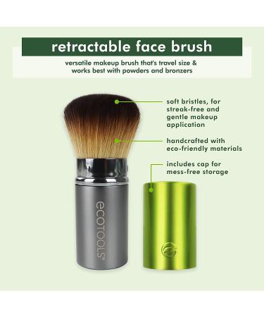 EcoTools Travel Kabuki Makeup Brush - Retractable Green Brush for Foundation, Blush, Bronzer & Powder - Travel Friendly & On The Go - 1 Count - Buy Online on GoSupps.com