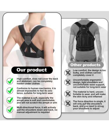 Back Brace Posture Corrector for Men & Women | Adjustable Shoulder Straightener for Pain Relief & Improved Posture - Ideal for Scoliosis & Neck Hump - Buy Online on GoSupps.com