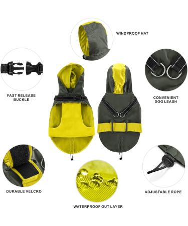 Shop Mosucoirl Waterproof Dog Coat with Hood & Reflective Design for Small & Medium Dogs - Windproof Rain Jacket with Dishes in Green - Buy Online on GoSupps.com