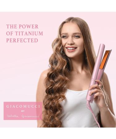 2 in 1 Titanium Hair Straightener & Curler | 100% Pure Ti-Thermal Flat Iron | Professional 1-Inch Styling | Black Gold Pink - Buy Online on GoSupps.com