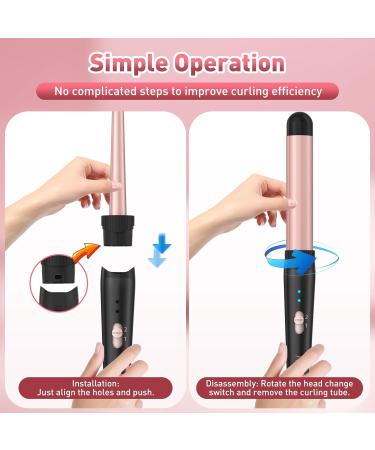 5 in 1 Wand Curling Iron Set - Interchangeable Ceramic Curlers Dual Voltage Hair Waver & Quick Heating Tool - Perfect for International Shipping - Buy Online on GoSupps.com