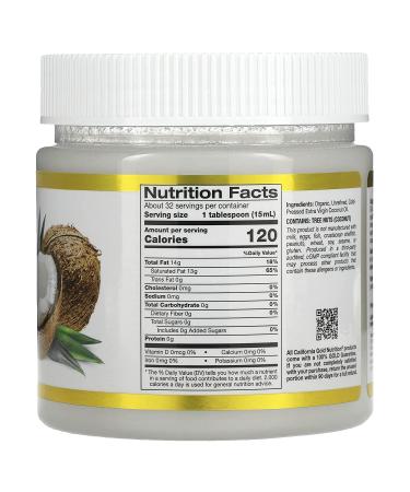 Organic Extra Virgin Coconut Oil 16 fl oz - USDA Certified, Cold-Pressed, Non-GMO - BPA-Free Bottle - Buy Online on GoSupps.com