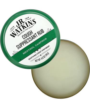 J R Watkins Cough Suppressant Rub - Menthol & Camphor 4.12 oz | Natural Relief - Buy Online on GoSupps.com