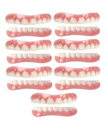 Xzlzmd pebbles dentures re -turned upper jaw and lower jaw dentures immediate repair cracked or missing teeth prosthesis for a perfect smile unisex 7 pairs