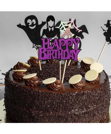 2 Pcs Wednesday Cake Topper Wednesday Cake Topper Wednesday Cake Decorations Halloween Cake Toppers Wednesday Cake Decorations for Girls or Boys Party Decorations - Buy Online on GoSupps.com