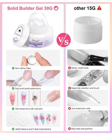  BISHENGYF 3D Nail Art Gel 3D Pearl Mermaid Clear 30g Solid Glue Nail Art Gel Nail Extension Sculpture 5D Pink Nail Art Gel Nail Art Manicure DIY - Buy Online on GoSupps.com