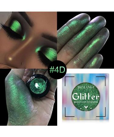 DE'LANCI Single Shimmery Green Eyeshadow - Highly Pigmented, Long-Lasting Metallic Glitter for Women with Green Eyes - Buy Online on GoSupps.com