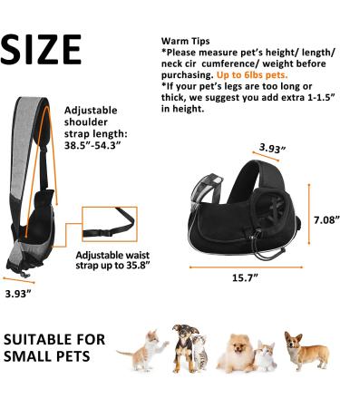 Gloppie Pet Carrier - Small Dog/Cat Hand-Free Sling with Adjustable Strap | Breathable Shoulder Bag with Safety Belt & Multiple Pockets - Grey S - Buy Online on GoSupps.com