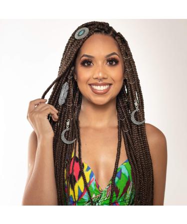 RechicGu 75PCS Silver Hair Cuff Rings Dreadlock Loc Beads Pack - Vintage Style for Braids, Wigs, Rasta Hair Accessories - Buy Online on GoSupps.com