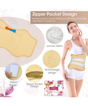 MQFORU Castor Oil Pack Wrap Kit - 8PCs Reusable with Velcro Fastener | Liver Detox & Digestive Health - Buy Online on GoSupps.com