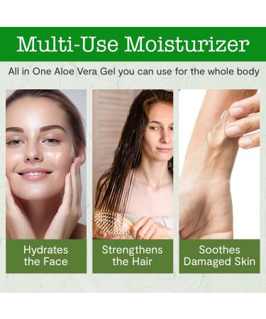 USDA Organic Aloe Vera Gel 12 oz - 100% Pure Cold Pressed Hand Harvested - Skin & Hair Care Sunburn Relief - Chemical-Free Made in USA - Buy Online on GoSupps.com