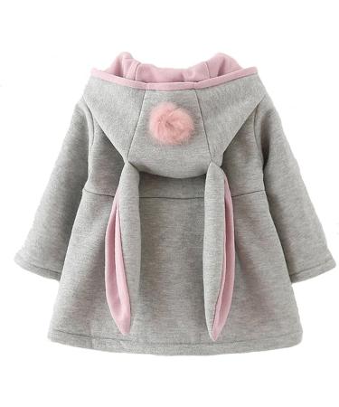 TMEOG Baby Girls Rabbit Ears Cloak Hooded Coats, 12-18 Months, Grey - Buy Online on GoSupps.com