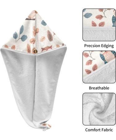 Leaf Owl Hair Towel 2 Pack - Super Absorbent Quick Dry Hair Turbans for Women & Girls | Perfect Hair Drying Solution - Buy Online on GoSupps.com