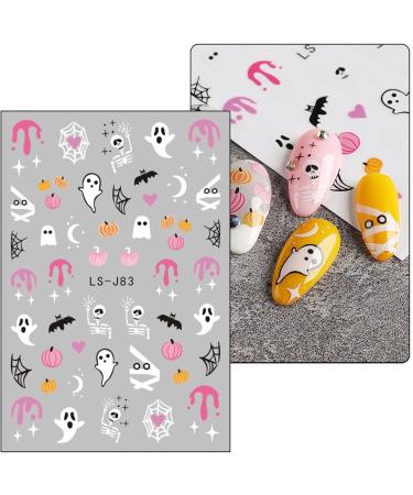 JMEOWIO 9 Sheets Halloween Ghost Cute Nail Art Stickers Decals Self-Adhesive Nail Supplies Nail Art Design Decoration Accessories - Buy Online on GoSupps.com