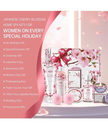 Luxurious Bath and Body Gift Set for Women - Japanese Cherry Blossom 7-Piece Home Spa Essentials - Buy Online on GoSupps.com