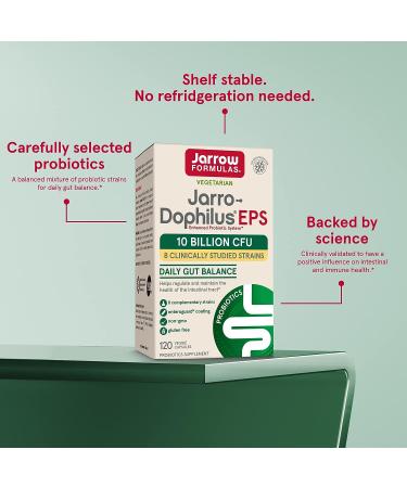 Jarrow Formulas Jarro-Dophilus EPS Probiotic Supplement - 10 Billion CFU - Intestinal & Immune Health - 120 Count - Buy Online on GoSupps.com