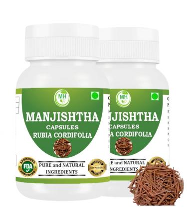 Morsan Manjistha Capsules 500mg (9:1 Extract) | Ayurvedic Herbal Supplement with Rubia Cordifolia | Supports Skin & Blood Purification | Detox Formula | 60 Vegan Gluten-Free | Pack of 2