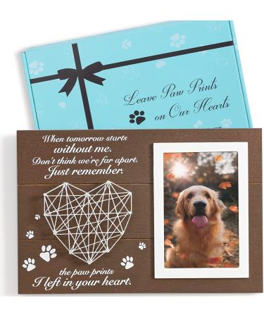 Paw Prints Sympathy Frame - Pet Memorial Gift for Loss of Dog or Cat - Leave Paw Prints on Our Hearts - #02 Paw Prints Photo Frame - Buy Online on GoSupps.com
