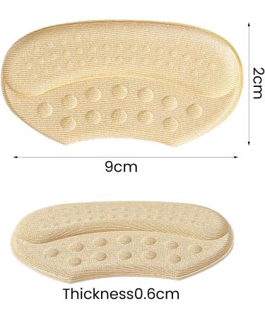 Heel Grip Cushion Pads - 2 Pairs, Self-Adhesive Shoe Inserts for Women and Men - Beige 6MM - Buy Online on GoSupps.com