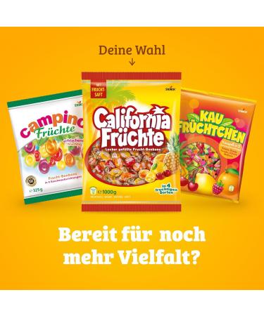 California Fruits 1000g Storage Pack - Juicy Filled Candy Assortment - 4 Delicious Varieties | International Shipping Available - Buy Online on GoSupps.com